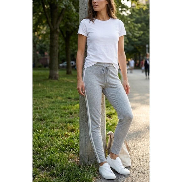 Primark Pants - Primark Cares Womens Gray Side Stripe Jogger Sweatpants Size S Drawstring Waist